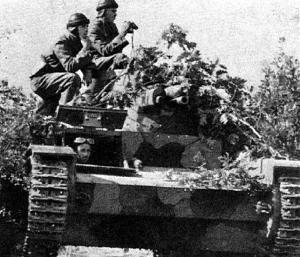 Bulgarian tank Vickers Mk.E on manouvres