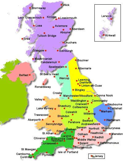 UK observations regional map
