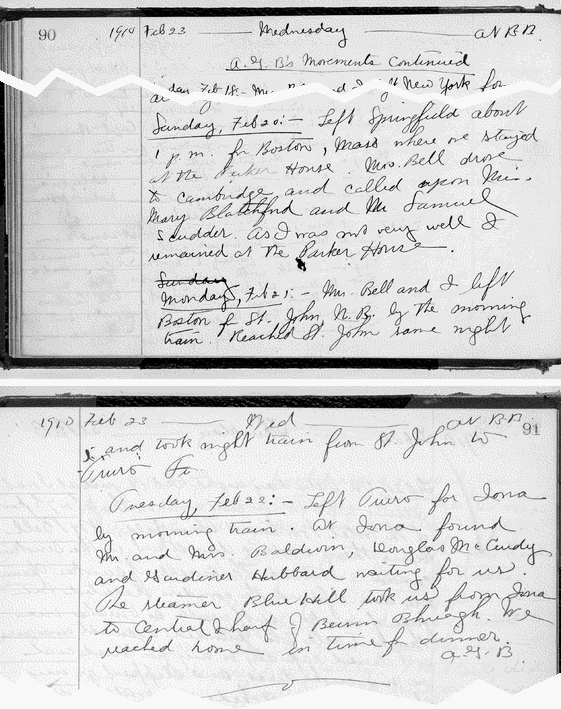 February 23rd, 1910: Dr. Bell's notebook, pages 90-91