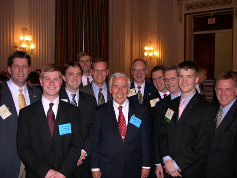 Senator Lugar meets with fellow members of the Beta Theta Pi fraternity.