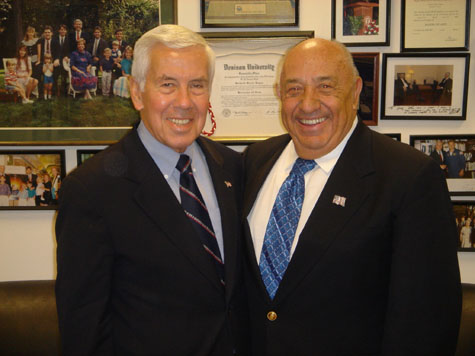 Senator Lugar meets with Ken Behring of the Wheelchair Foundation. 