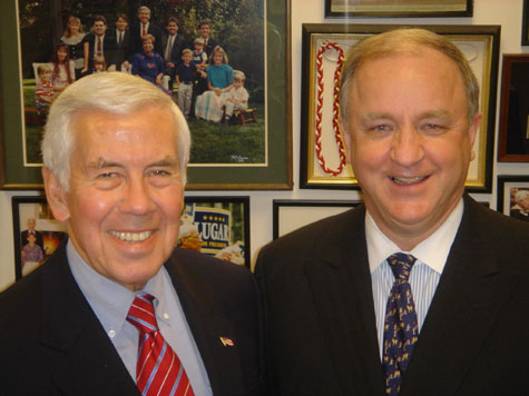 Senator Lugar with Ambassador Randy Tobias, United States Global AIDS Coordinator.