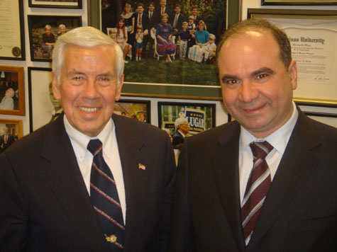 Senator Lugar with Georgian Prime Minister Zurab Zhavnia.