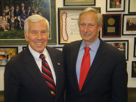 Senator Lugar with Duke University President Dick Broadhead.