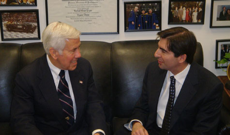 Senator Lugar with Harley Lippman, who sits on the NYMEX board.