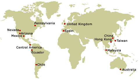 World map showing locations of partners