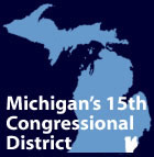 Map of Michigan's 15th Congressional District