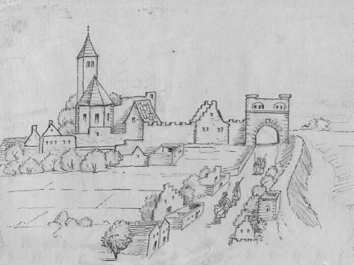 Niklaskloster und -tor vor 1529