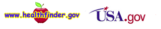 Image of the Healthfinder dot gov logo and the USA.gov  logo