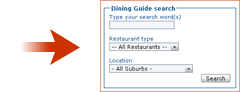 example restaurant search form