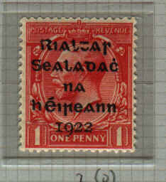 1d red; Rialtas Sealadac Dollard overprint