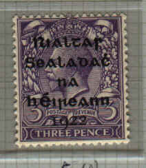 3d violet; Rialtas Sealadac Dollard overprint