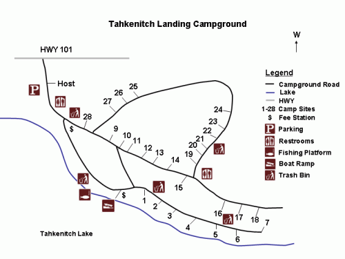 map of tahkenitch landing campground