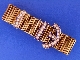 A vintage 18ct gold blue enamel and pearl set buckle bracelet