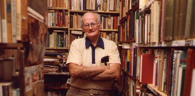 R. A. Lafferty in his office/library