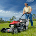 Man mowing a lawn