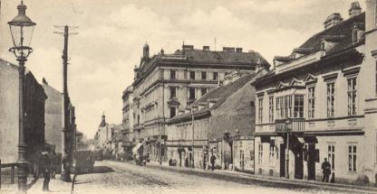 Blick in die Fasangasse stadteinwrts mit Einmndung der Klblgasse nach 1900