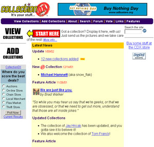 CollectionDX.com, circa 2001 