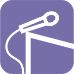 Microphone and lectern icon