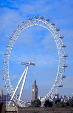 The London Eye, with Big Ben in the backgorund