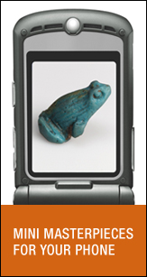 mobile phone with frog image on screen