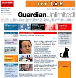 Guardian Unlimited front page from Saturday 1st April 2006