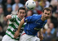 Action from an Old Firm derby between Celtic and Rangers