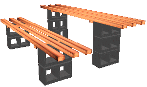 Concrete Block Bench