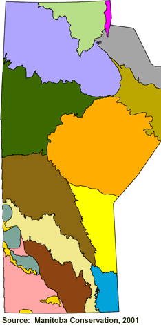 Manitoba's ecoregions map