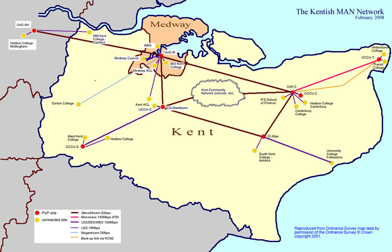 Map of the Kentish MAN Network