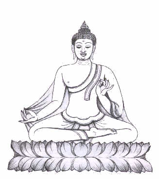 bouddha mettant sa toge